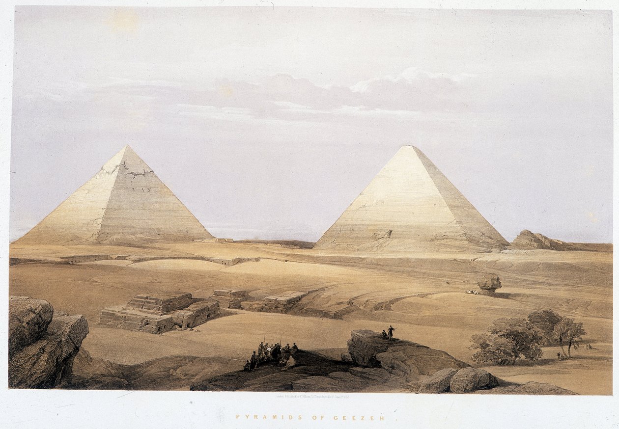 Pyramids of Geezeh - i "The Holy Land", London 1849 af David Roberts