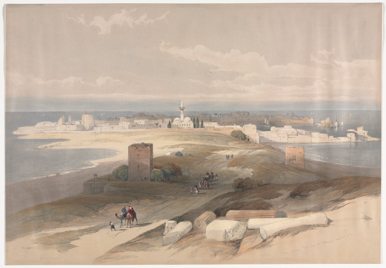 Sur eller Tsor, ældgammelt dæk fra Isthmus, 1839. af David Roberts