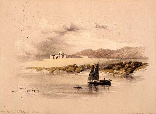 Tempel for Amdda af Halsaya i Nubia, fra "Egypt and Nubia", Vol.1 (litho) af David Roberts
