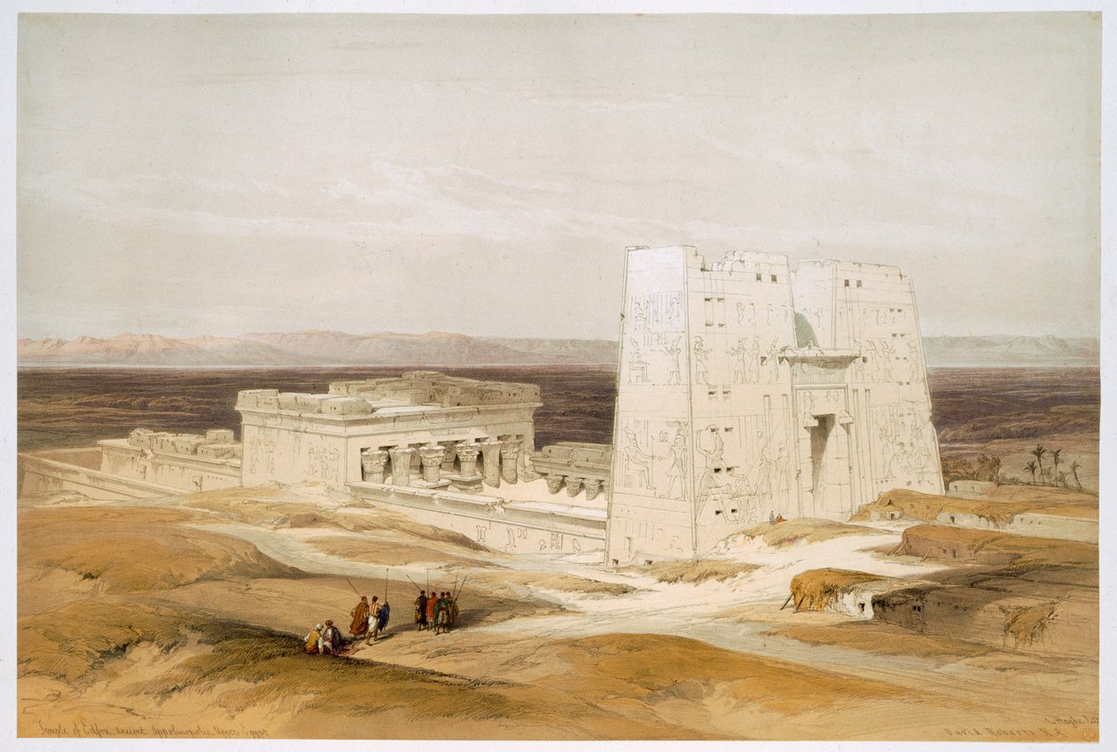 Edfu-templet, det gamle Apollinopolis, Øvre Egypten, 1800-tallet af David Roberts