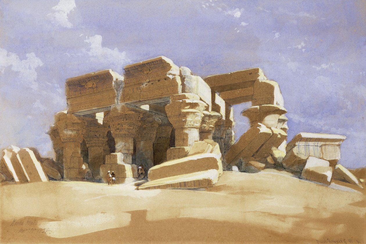 Kom Ombo-templet, Øvre Egypten, 1838 af David Roberts