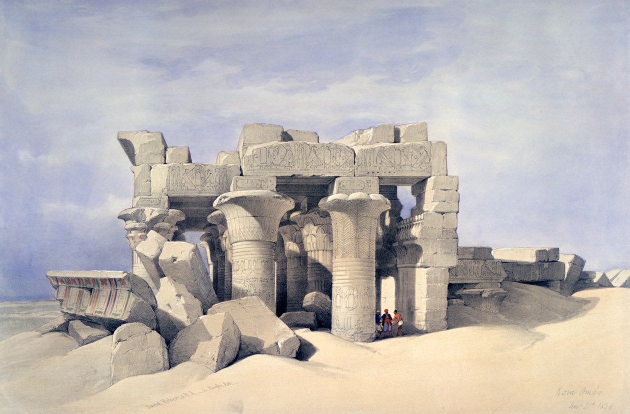 Sobek og Haroeris tempel ved Kom Ombo, 1800-tallet af David Roberts