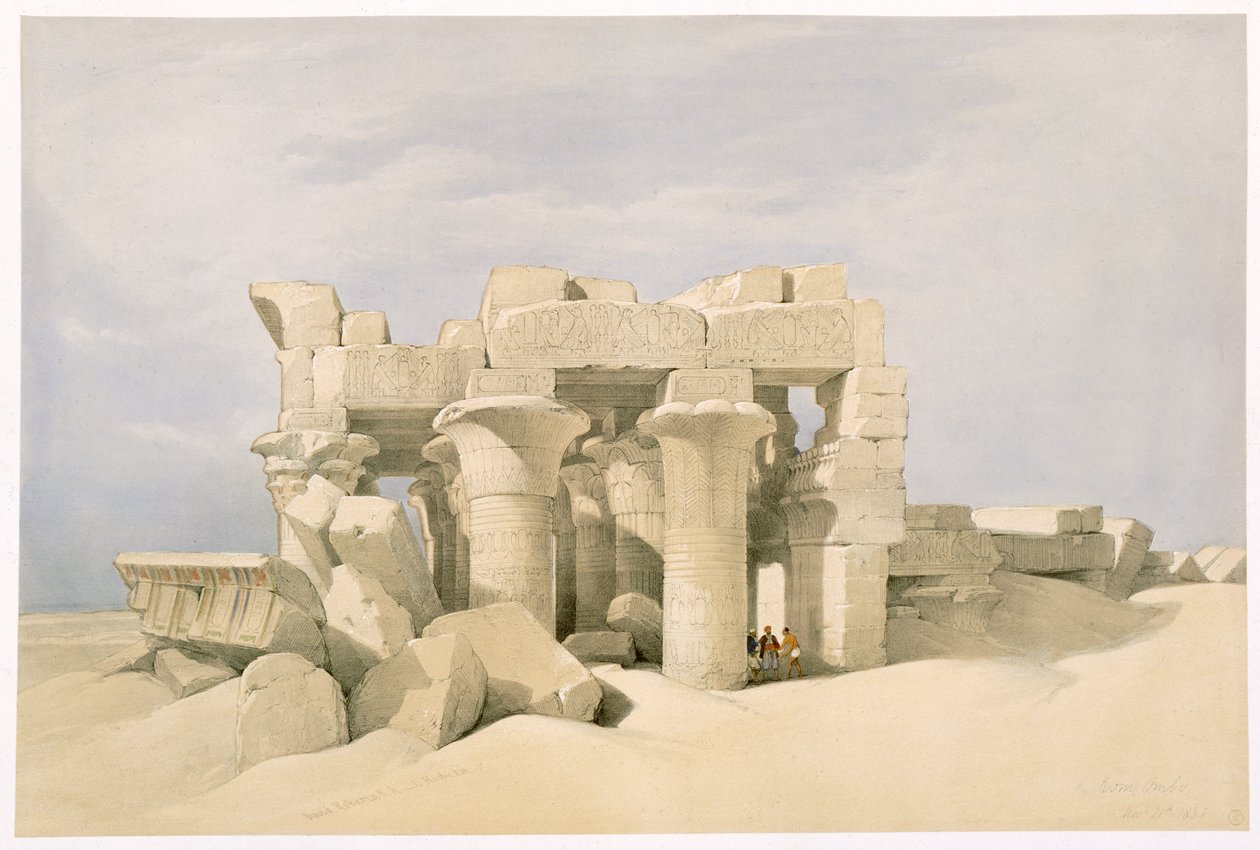 Sobek og Horuss tempel ved Kom Ombo, Egypten, 1800-tallet af David Roberts