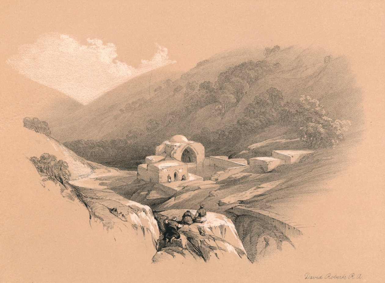 Jobs kilde, 1855 af David Roberts