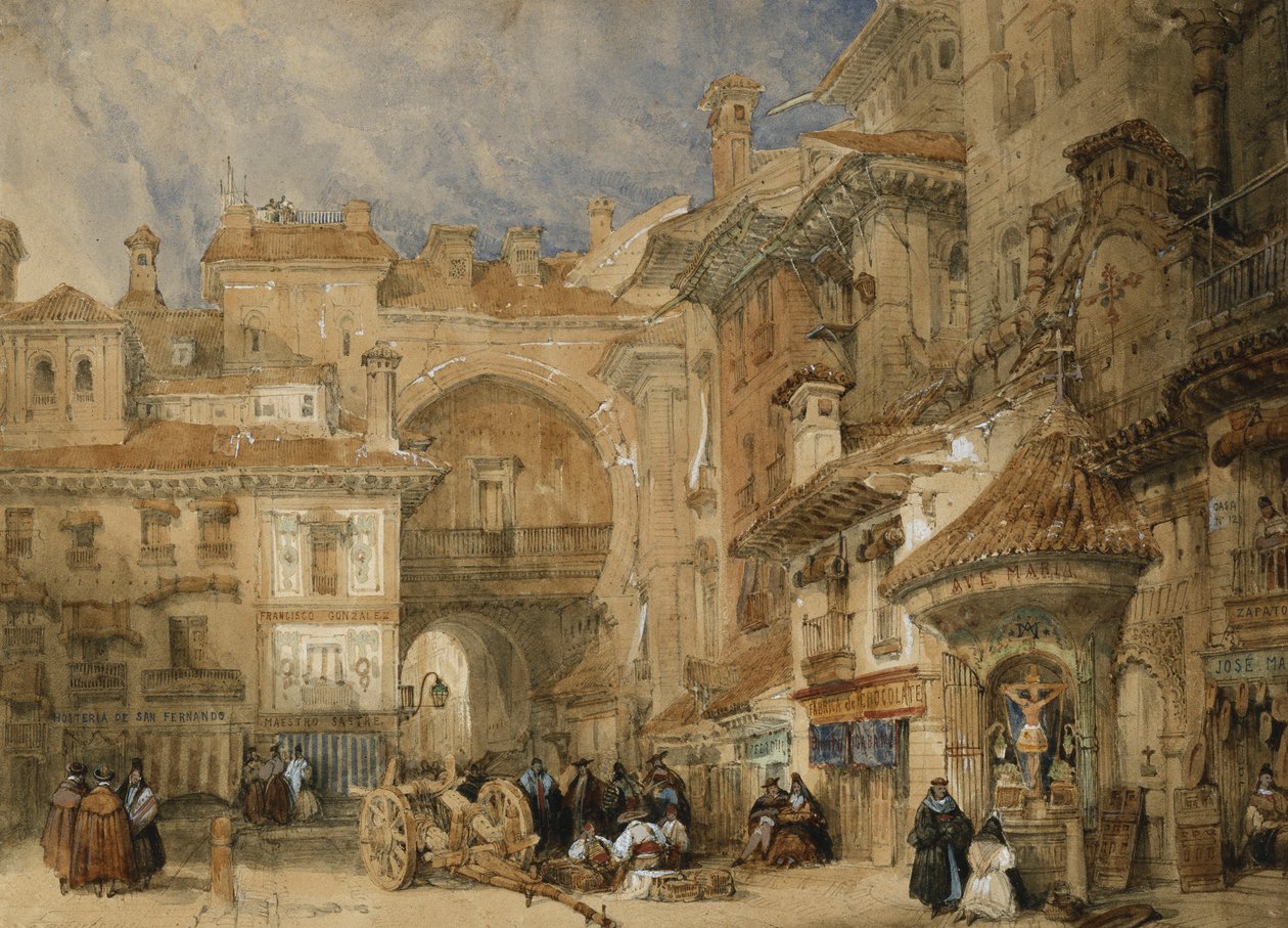 Porten til Viva Rambla, Granada, 1834 af David Roberts
