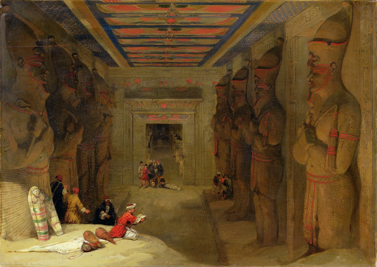Hypostyle Hall of the Great Temple i Abu Simbel, Egypten af David Roberts