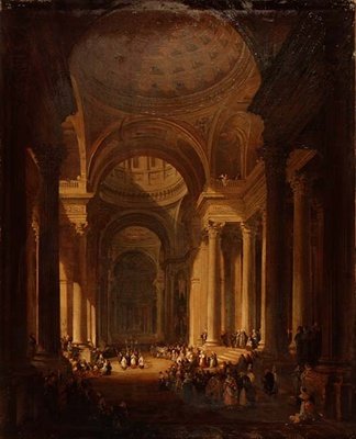 Det indre af katedralen St. Genevieve, Paris af David Roberts