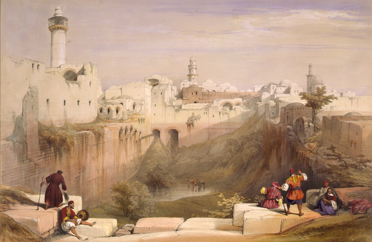 Bethesda-dammen, Jerusalem af David Roberts