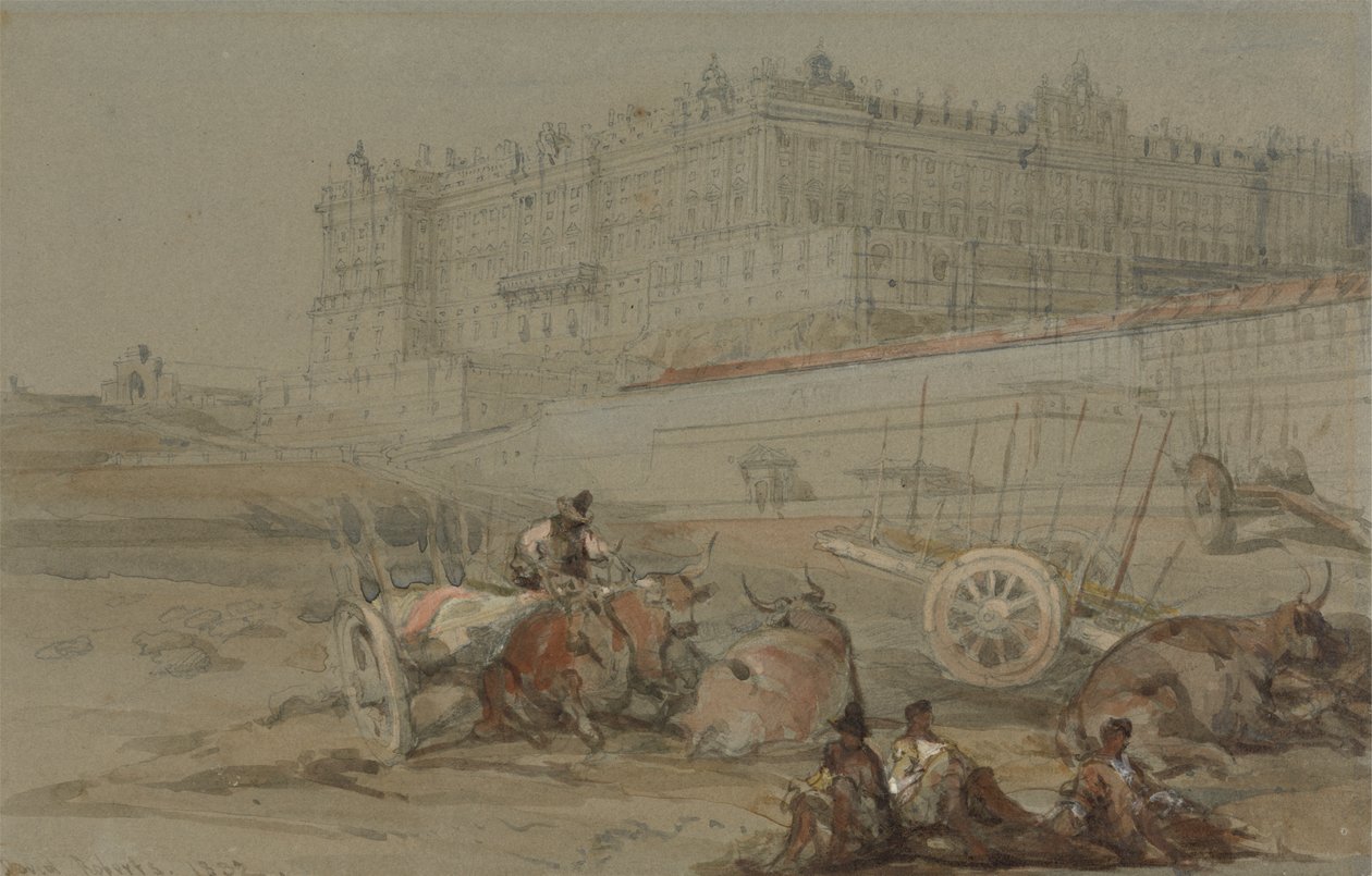 Det kongelige palads, Madrid, 1832 af David Roberts