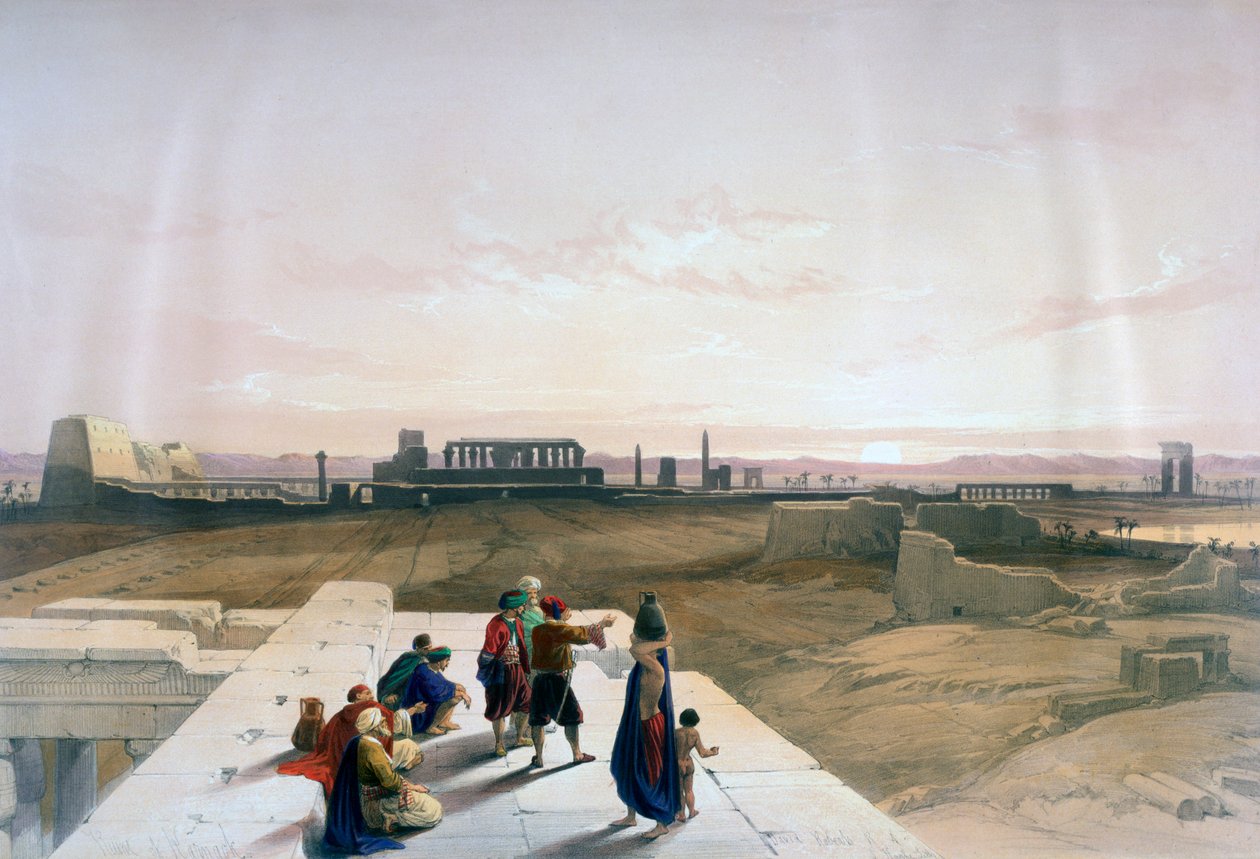 Ruinerne af Karnak fra Vesten, 1800-tallet af David Roberts