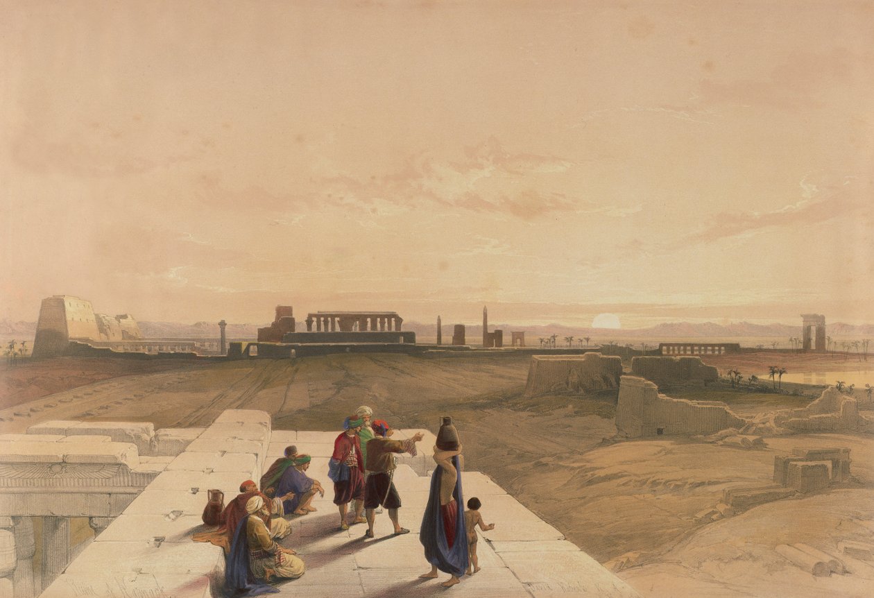 Ruinerne af Karnak fra Vesten, fra Egypten og Nubien, Vol.1 af David Roberts