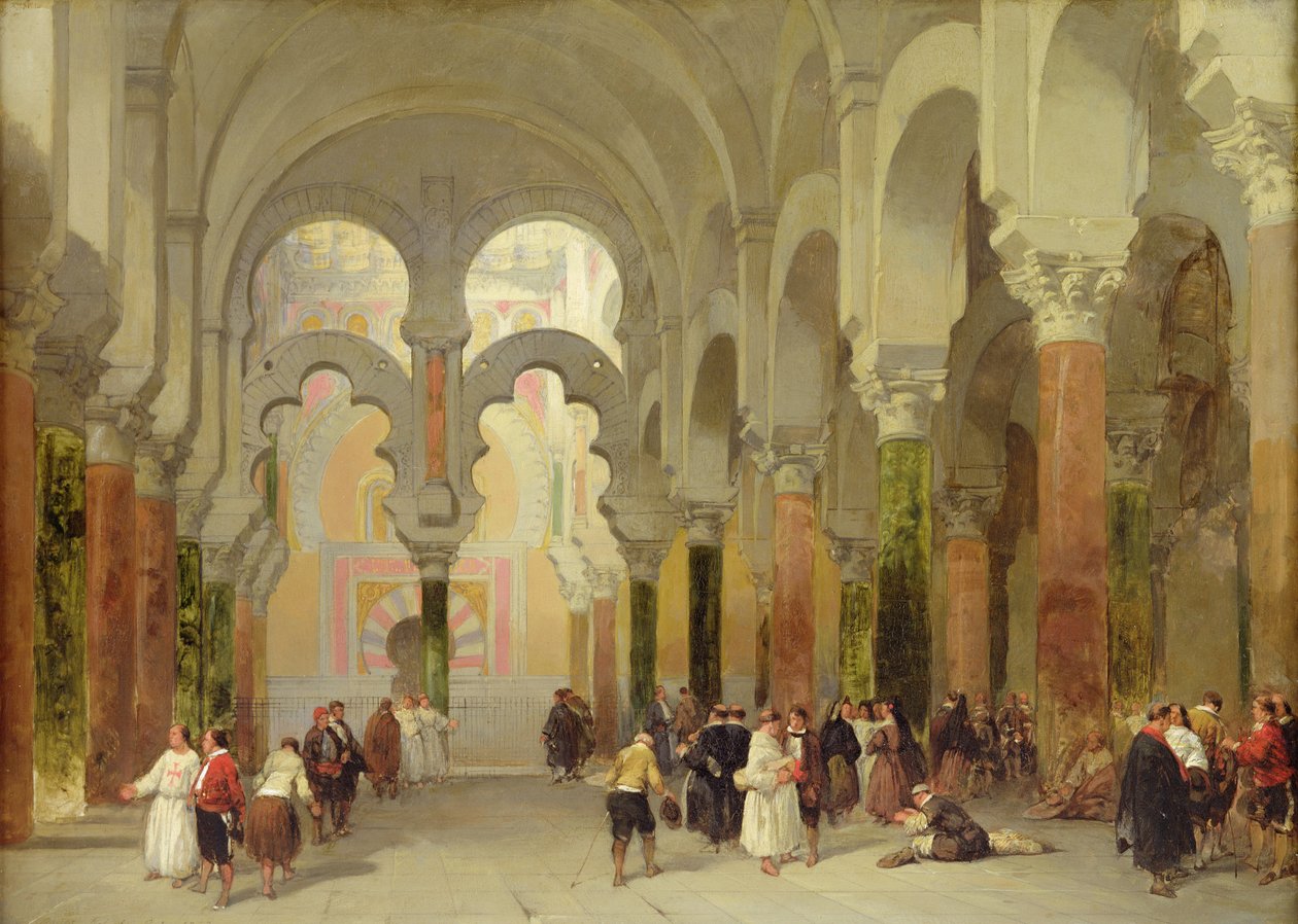 Koranens helligdom, moskeen i Cordoba, 1849 af David Roberts