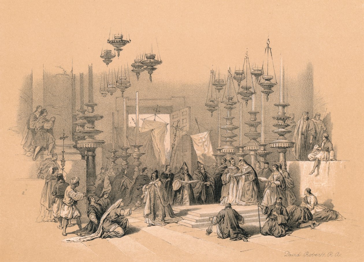 The Stone of Unction, 1855 af David Roberts