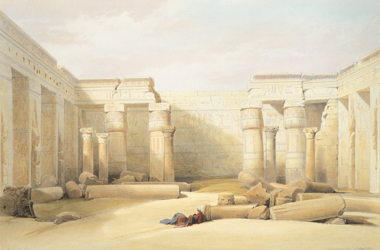 Medinet Abu-templet i Tebe, af David Roberts, gravering af David Roberts