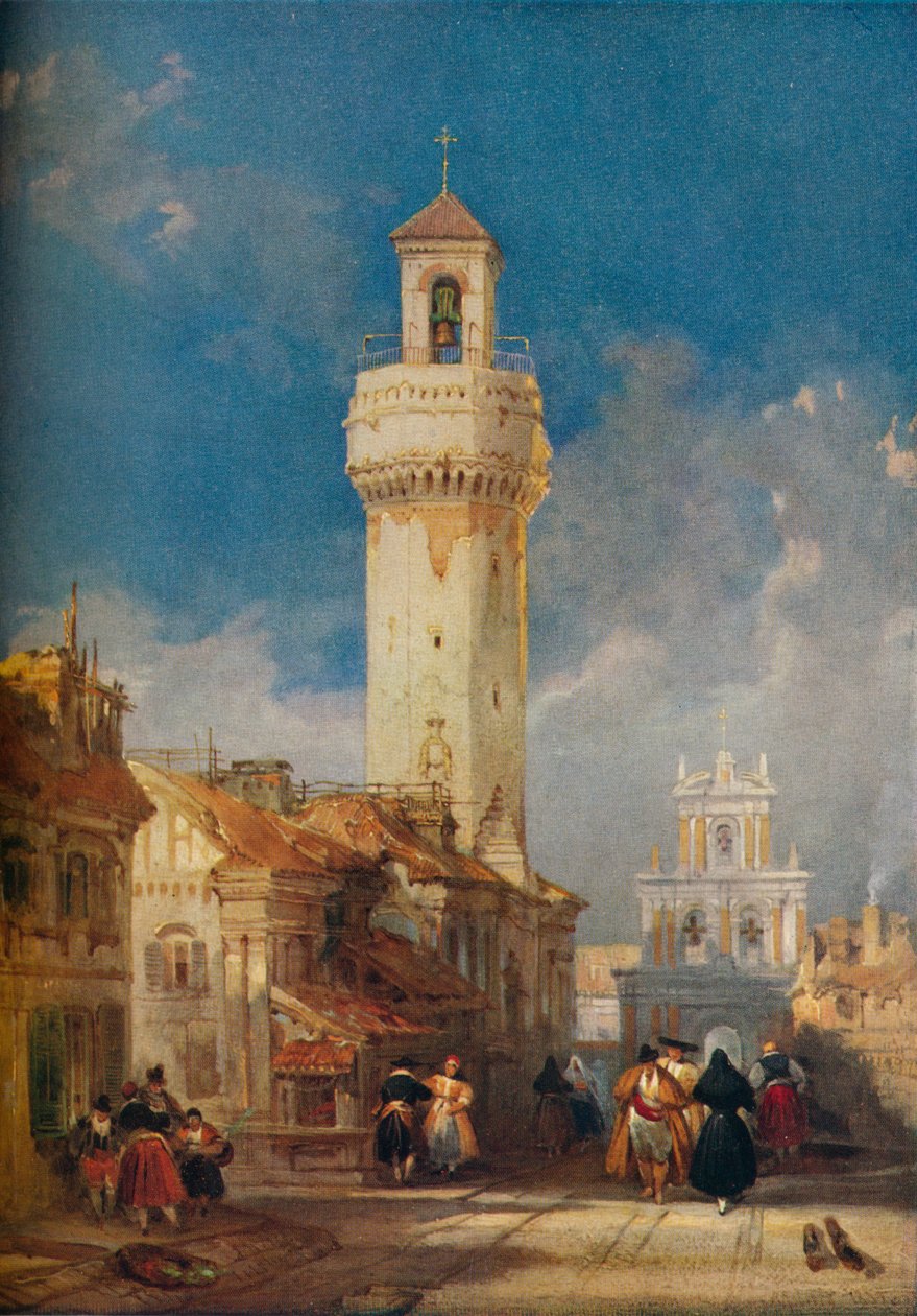 Tårnet af San Nicholas de la Villa-kirken, Cordova, 1834 af David Roberts