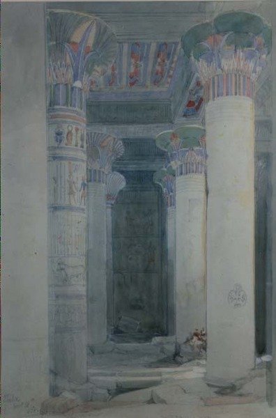 Under Grand Portico, Philae af David Roberts