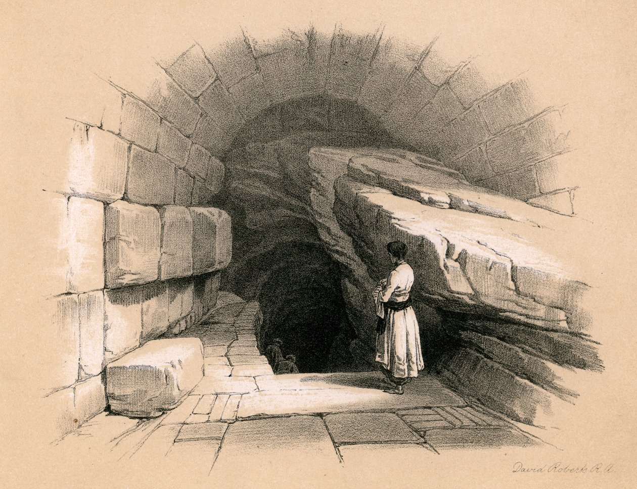 Øvre fontæne af Siloam, 1855. af David Roberts
