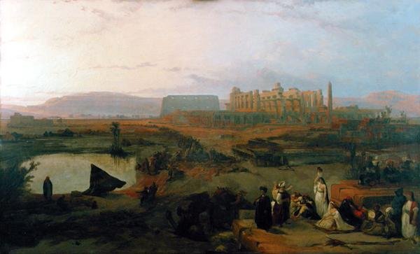 Udsigt over ruinerne af Karnak-templet (olie på lærred) af David Roberts