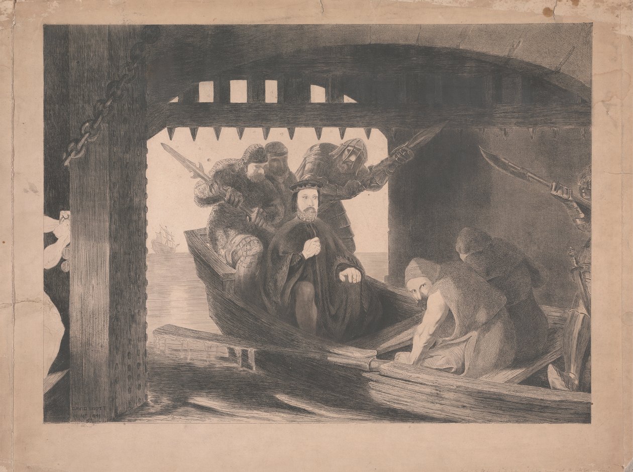 Hertug af Gloucester taget ind i Water Gate of Calais, 1380 af David Scott