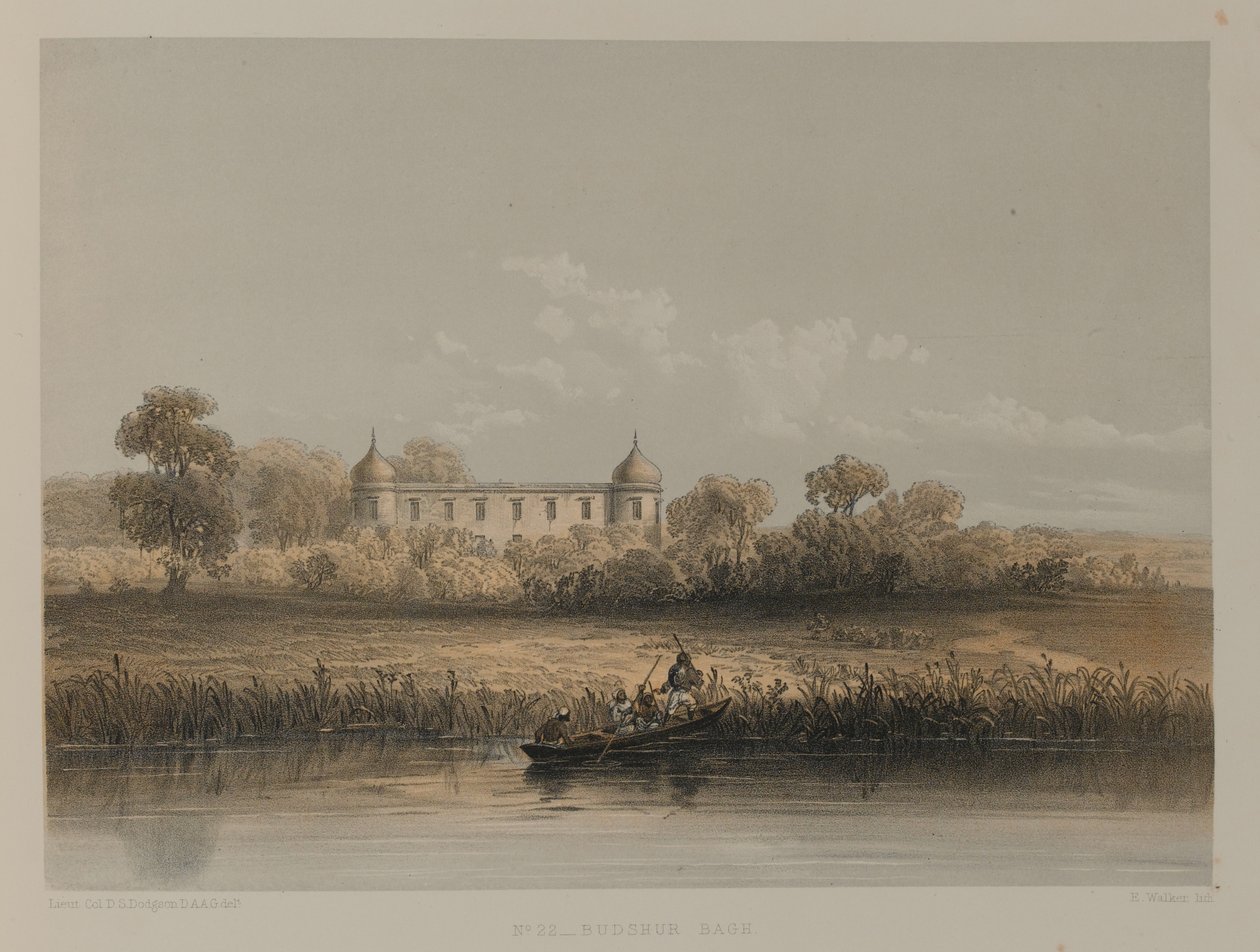 Budshur Bagh, Lucknow af David Scott Lieutenant Colonel (after) Dodgson