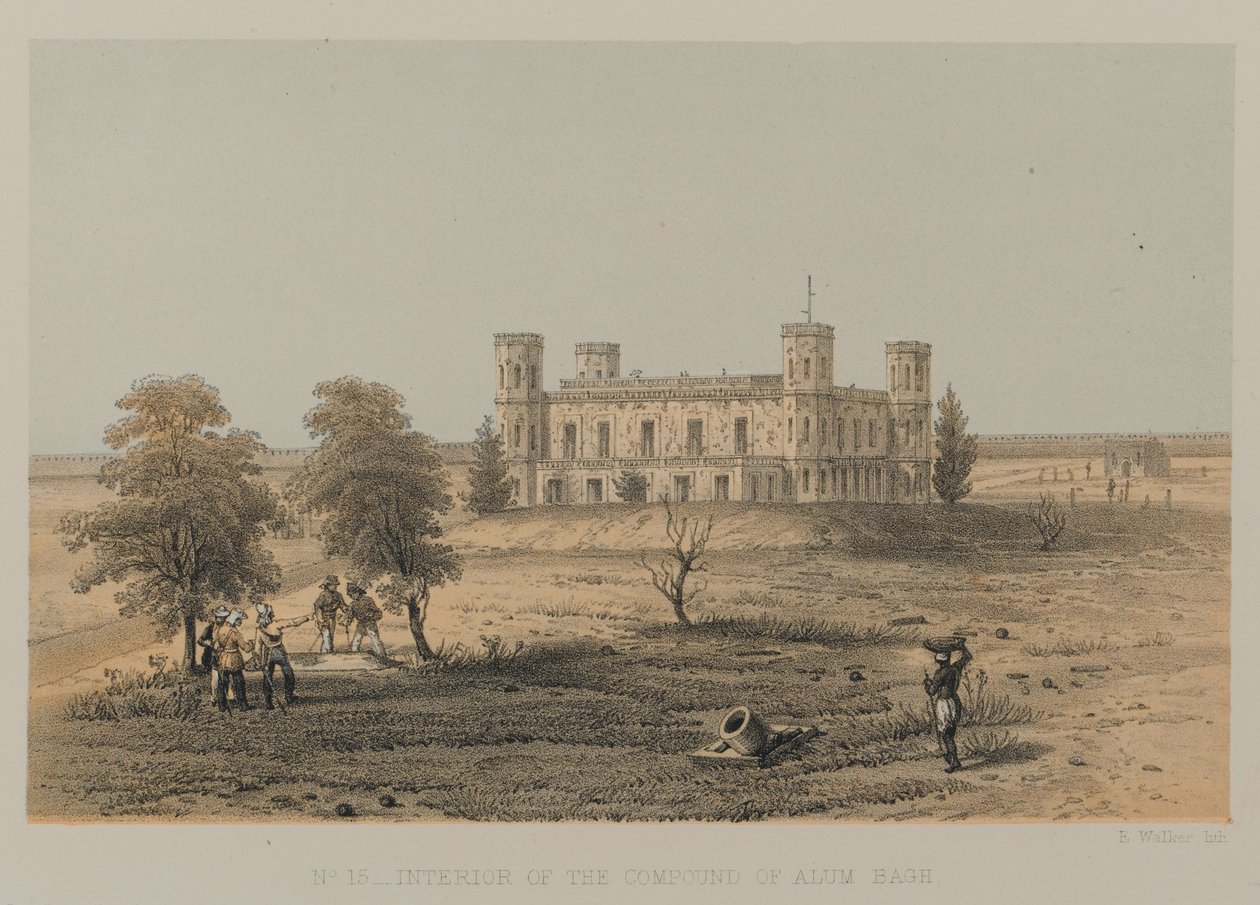 Interiør af Alambagh-komplekset, Lucknow af David Scott Lieutenant Colonel (after) Dodgson