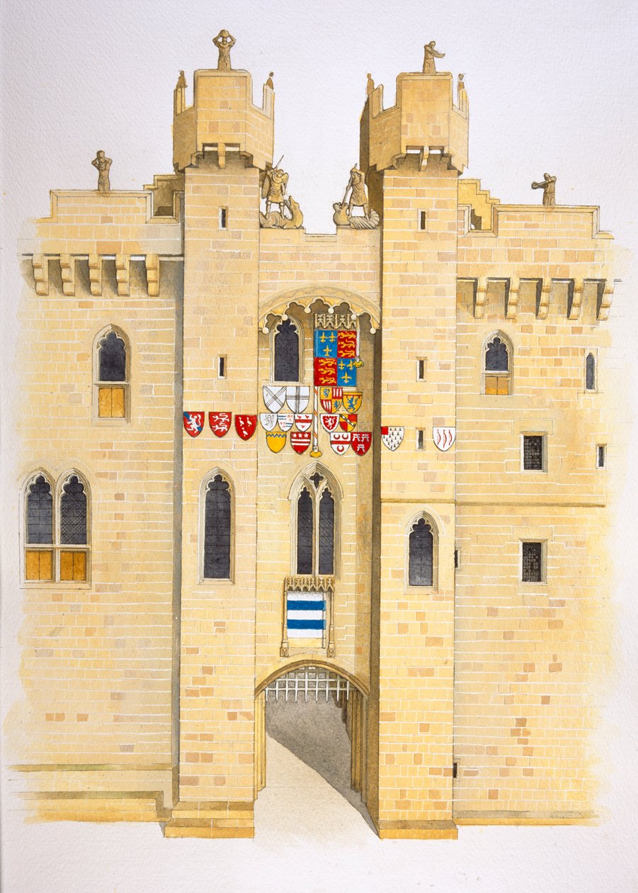 Gatehouse of Hylton Castle, Sunderland, Tyne and Wear, 1400-tallet c2005 af David Simon