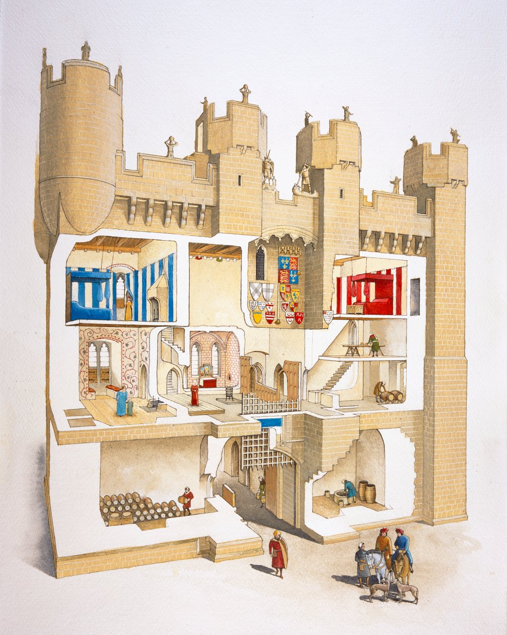 Gatehouse of Hylton Castle, Sunderland, Tyne and Wear, 1400-tallet c2005 af David Simon