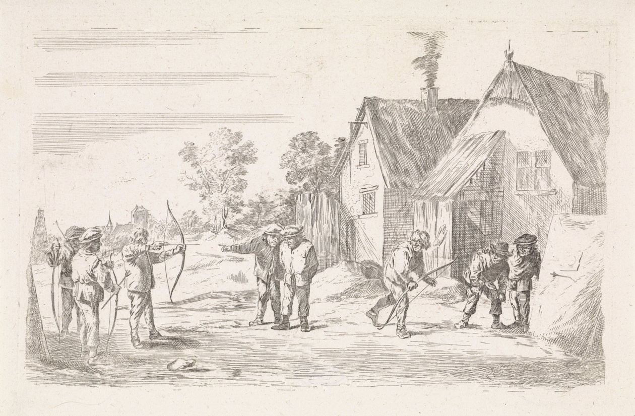 bueskytter Open-air genrescener (serietitel) af David Teniers (II)