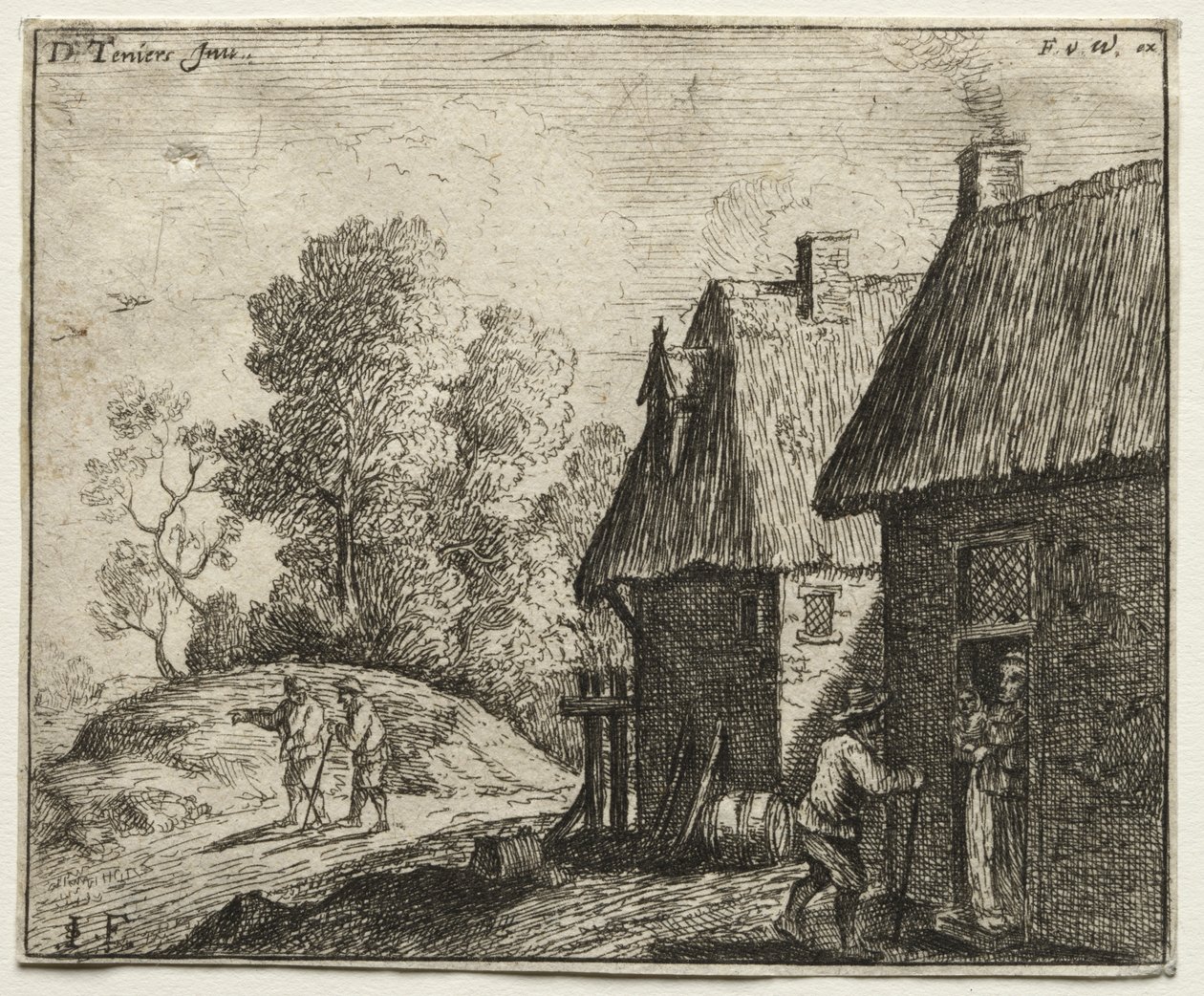 Bonde taler med en kvinde af David Teniers