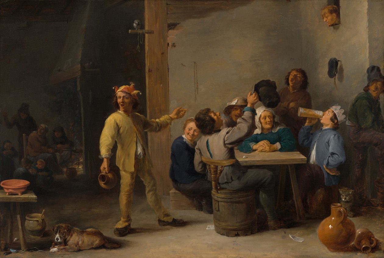 Bønder, der fejrer tolvte aften, 1635. af David Teniers II