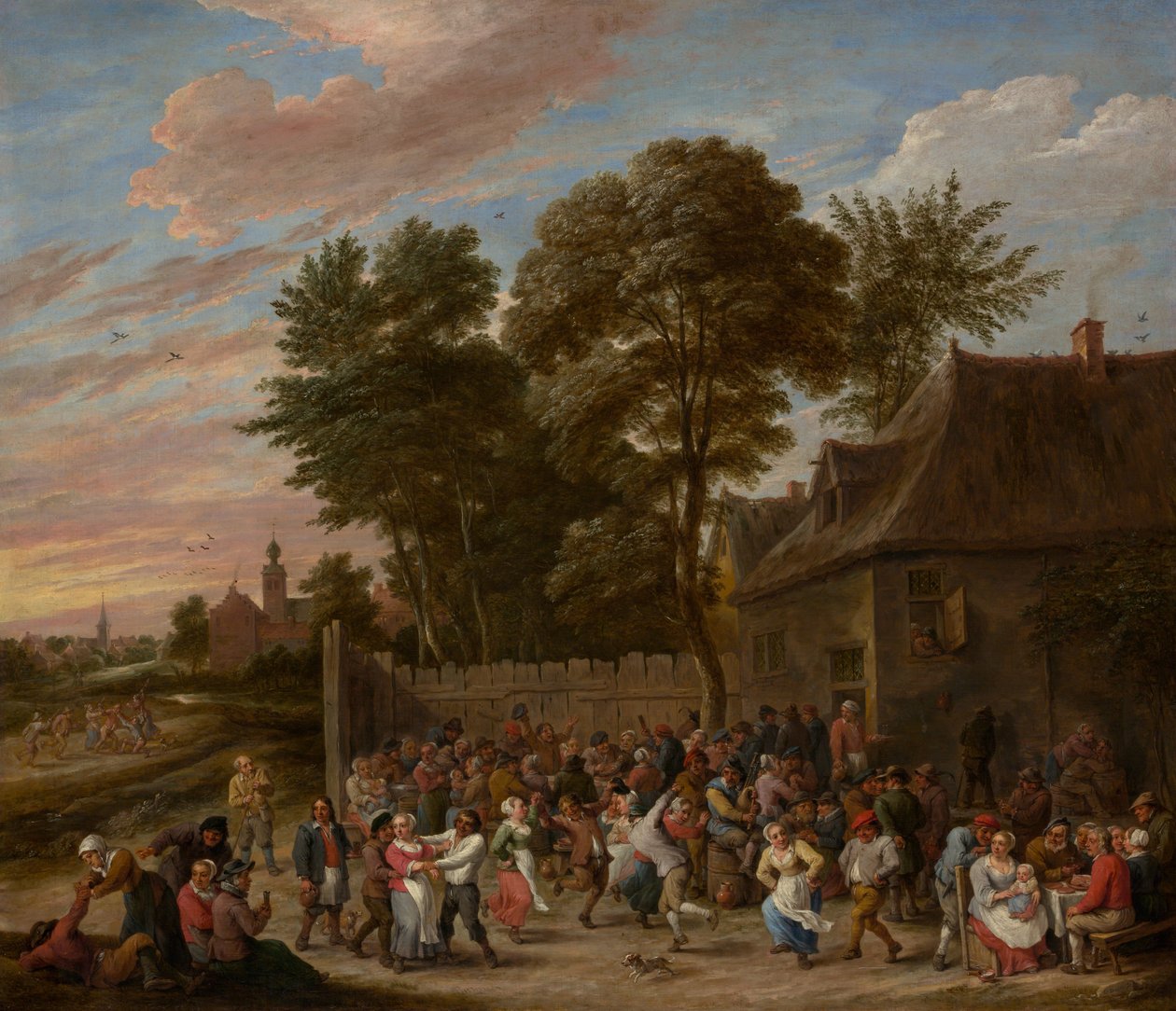 Bønder danser og fester, ca. 1660. af David Teniers II