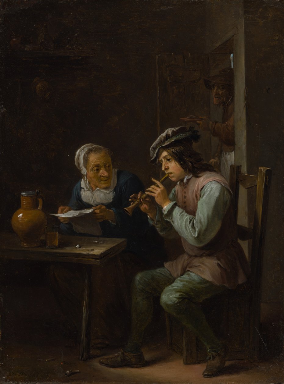 Flageolet-spilleren, 163540. af David Teniers II