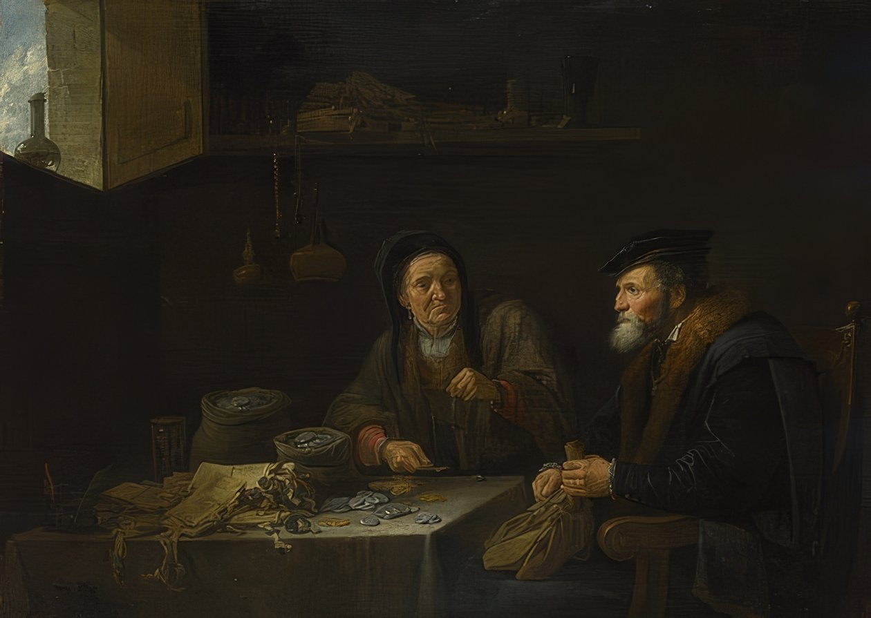 Lignelsen om den rige kornbonde. Omkring 1648 af David Teniers the Elder