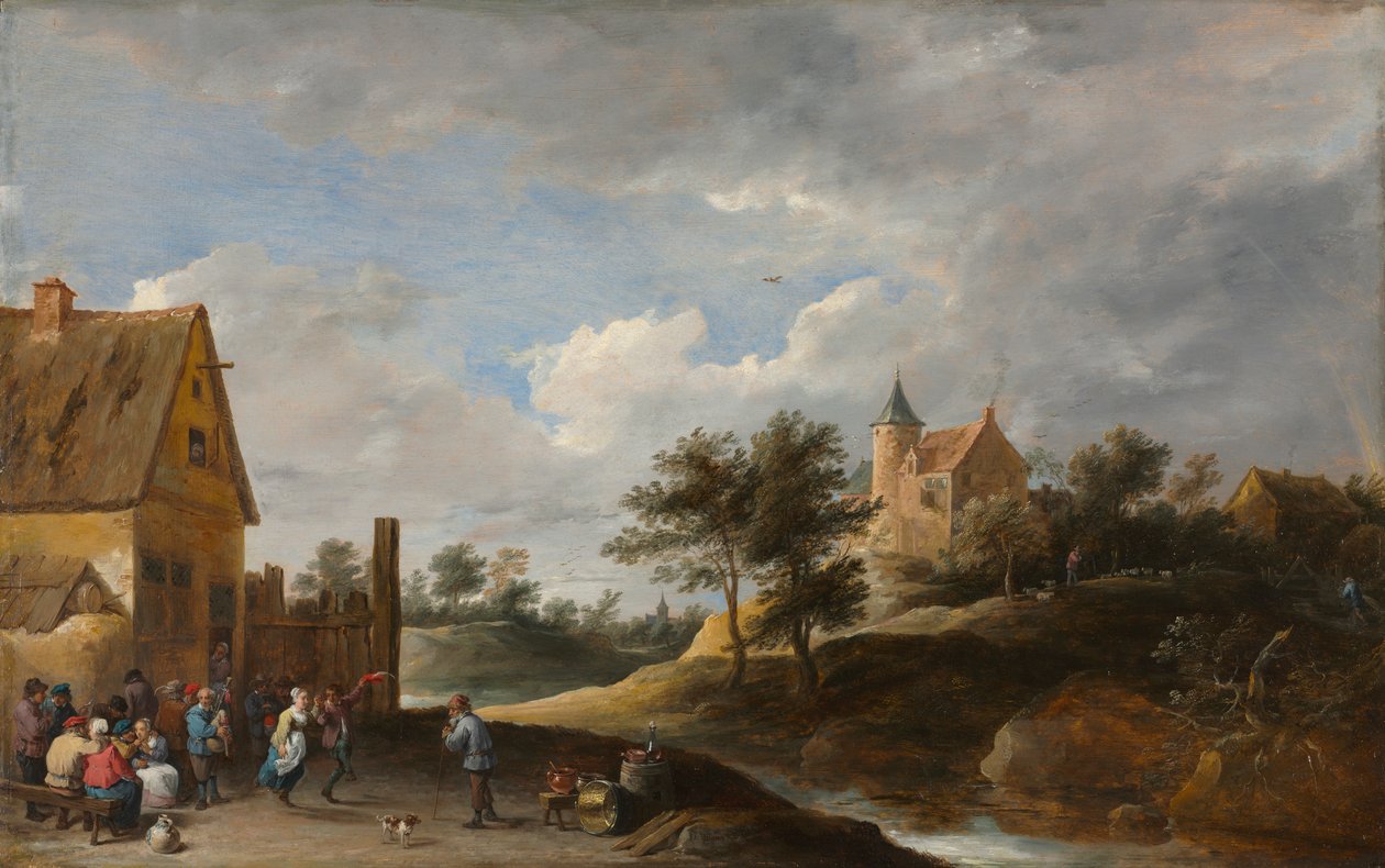 Landskab med bønder, der danser, ca. 1645-1650. af David Teniers the Elder