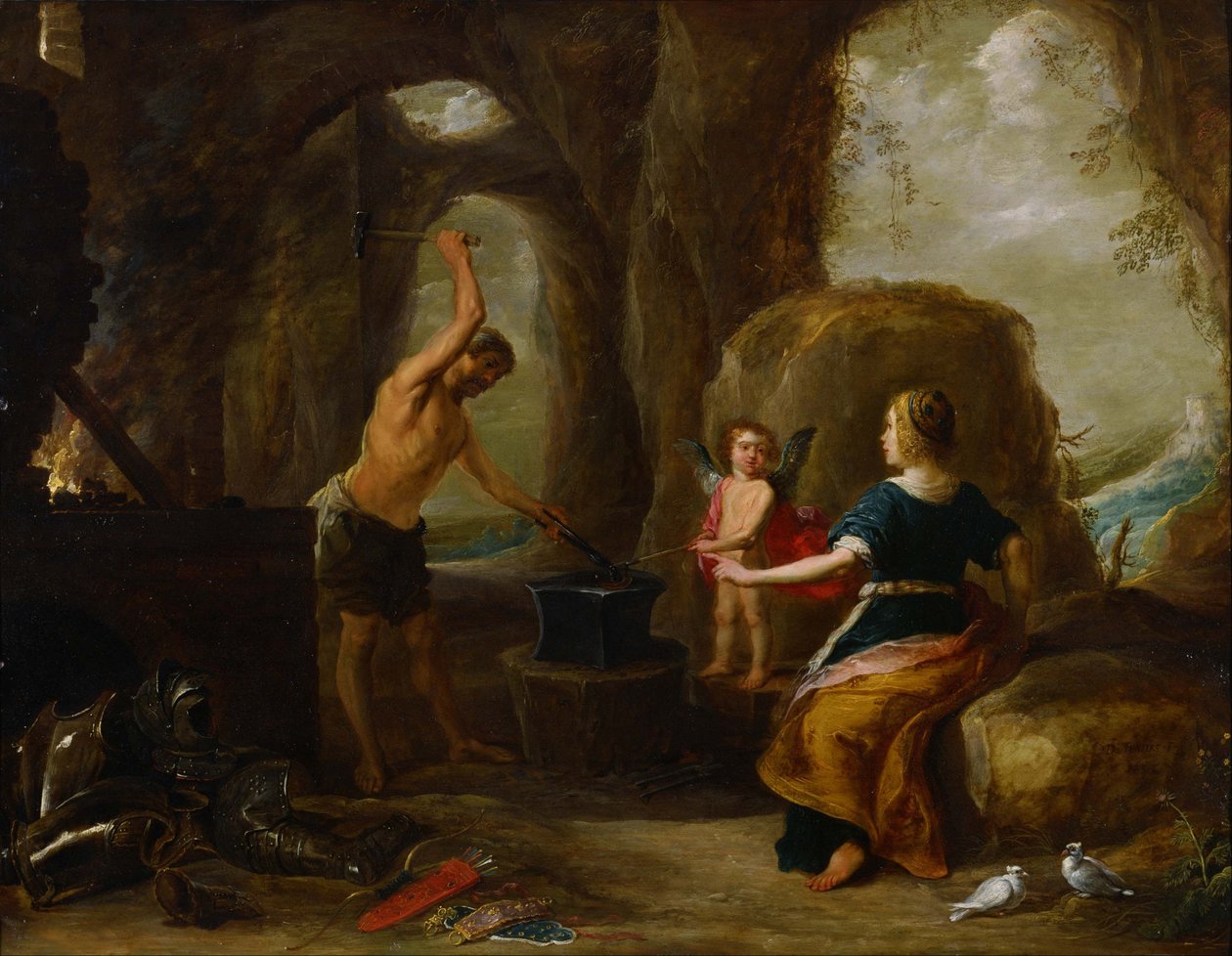 Venus besøger Vulcans smedje af David Teniers the Elder