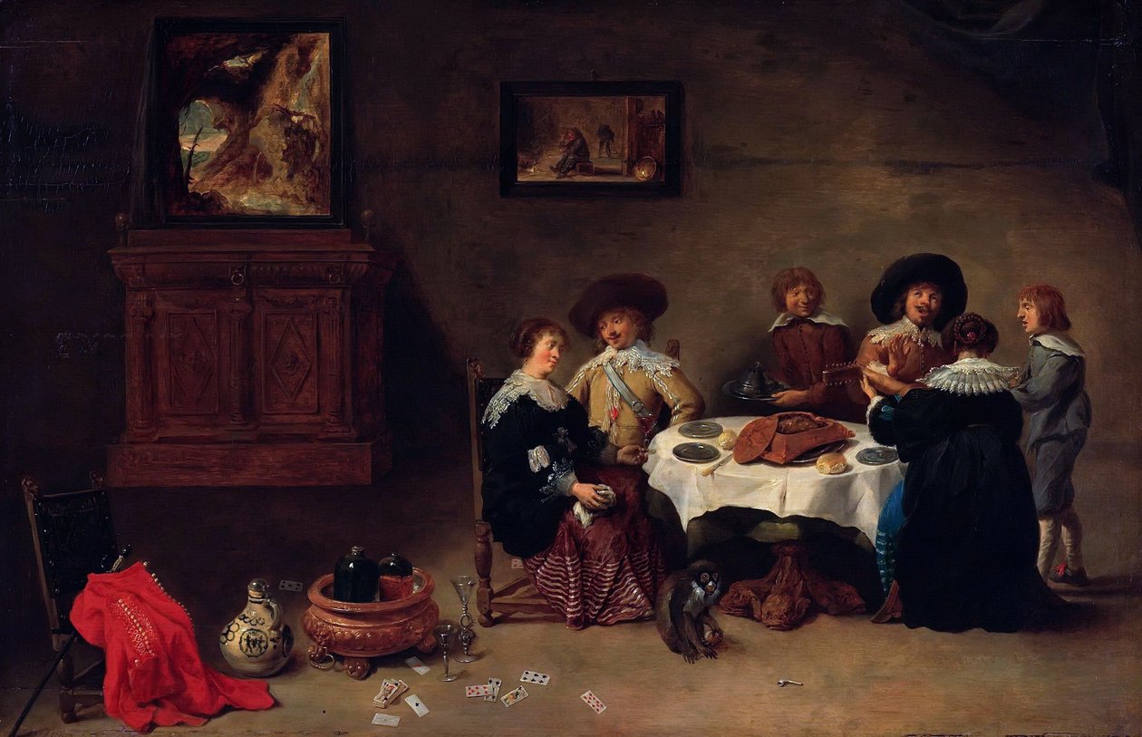 Et selskab ved et måltid af David Teniers the Younger