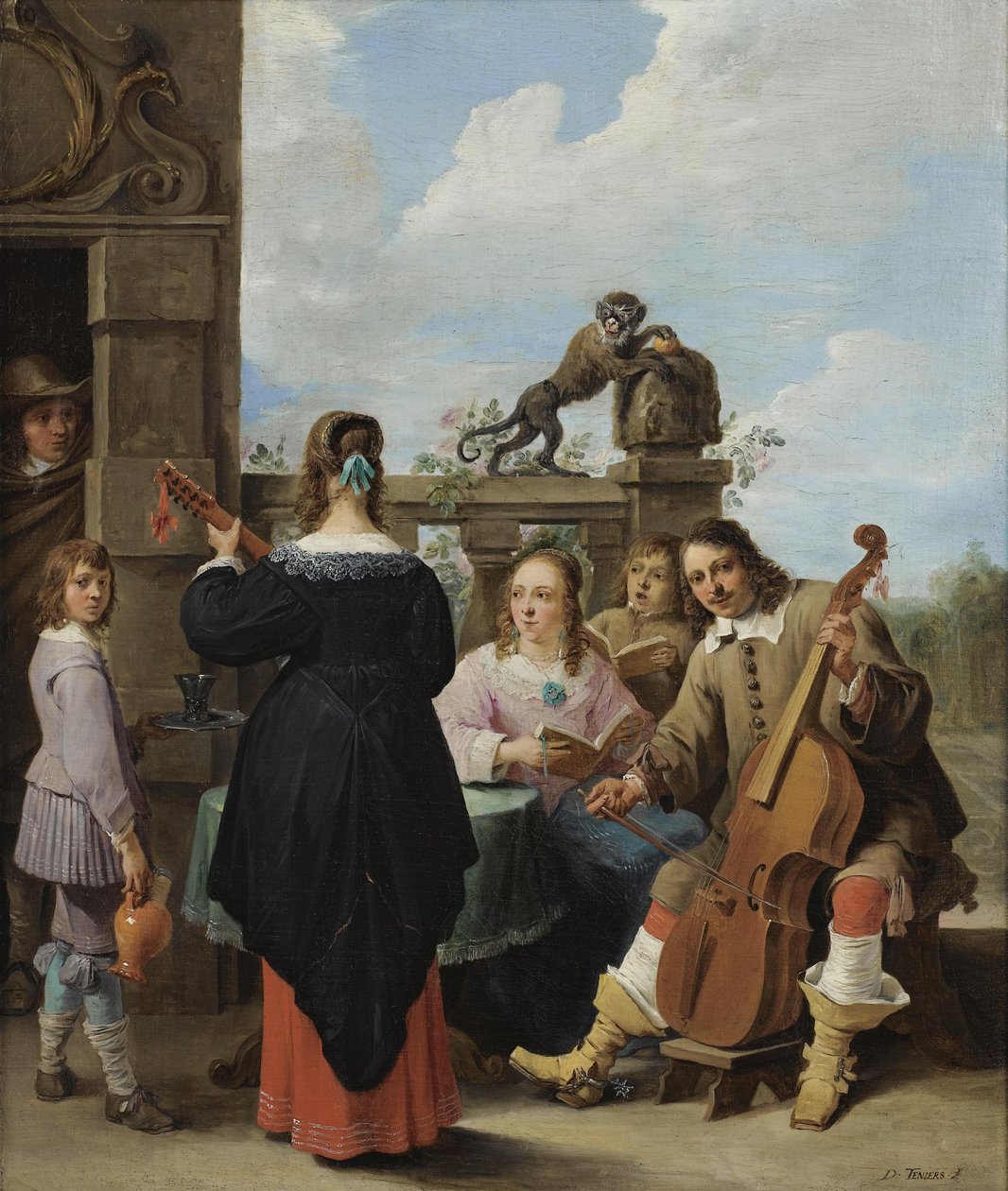 En familiekoncert på en terrasse af David Teniers the Younger