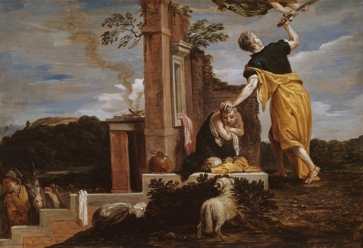 Abrahams ofring af Isak af David Teniers the Younger