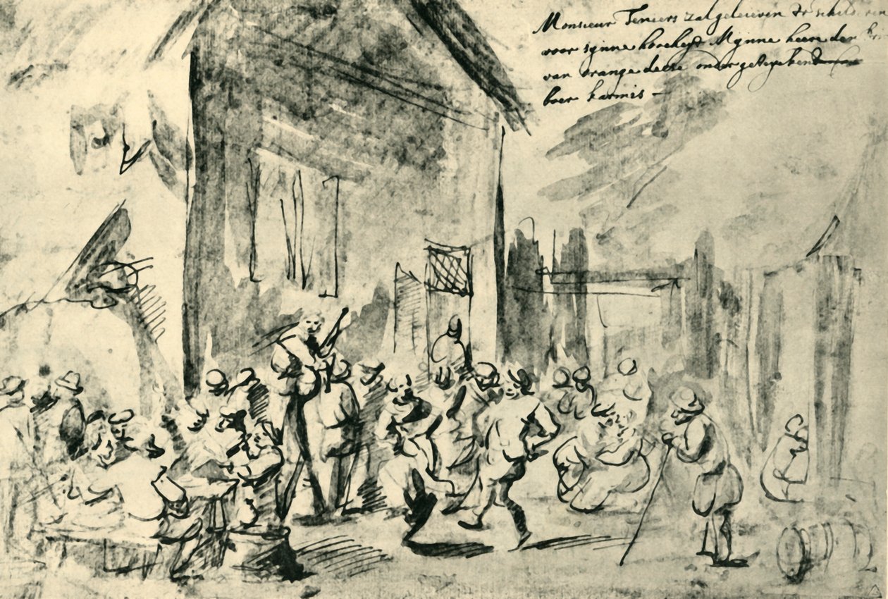 Country dans, midten af slutningen af det 17. århundrede, 1943. af David Teniers the Younger