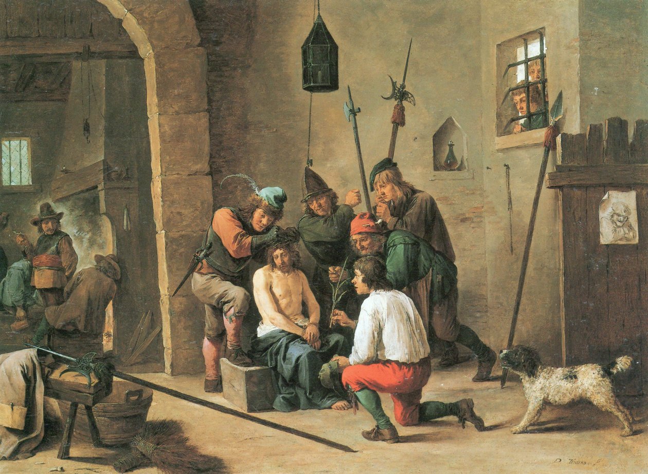 Hollandsk: Tornekronen Smertensmanden af David Teniers the Younger