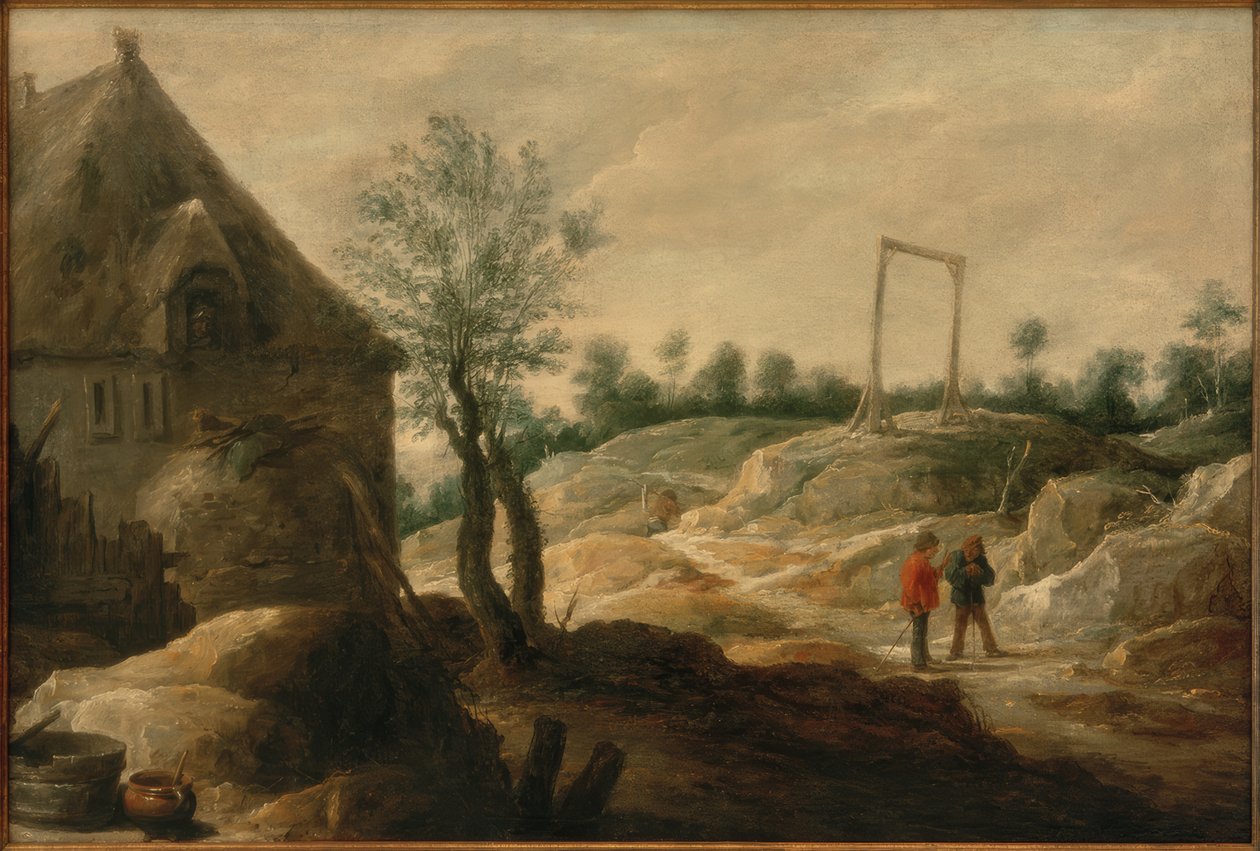 Landskab med et bondehus af David Teniers the Younger