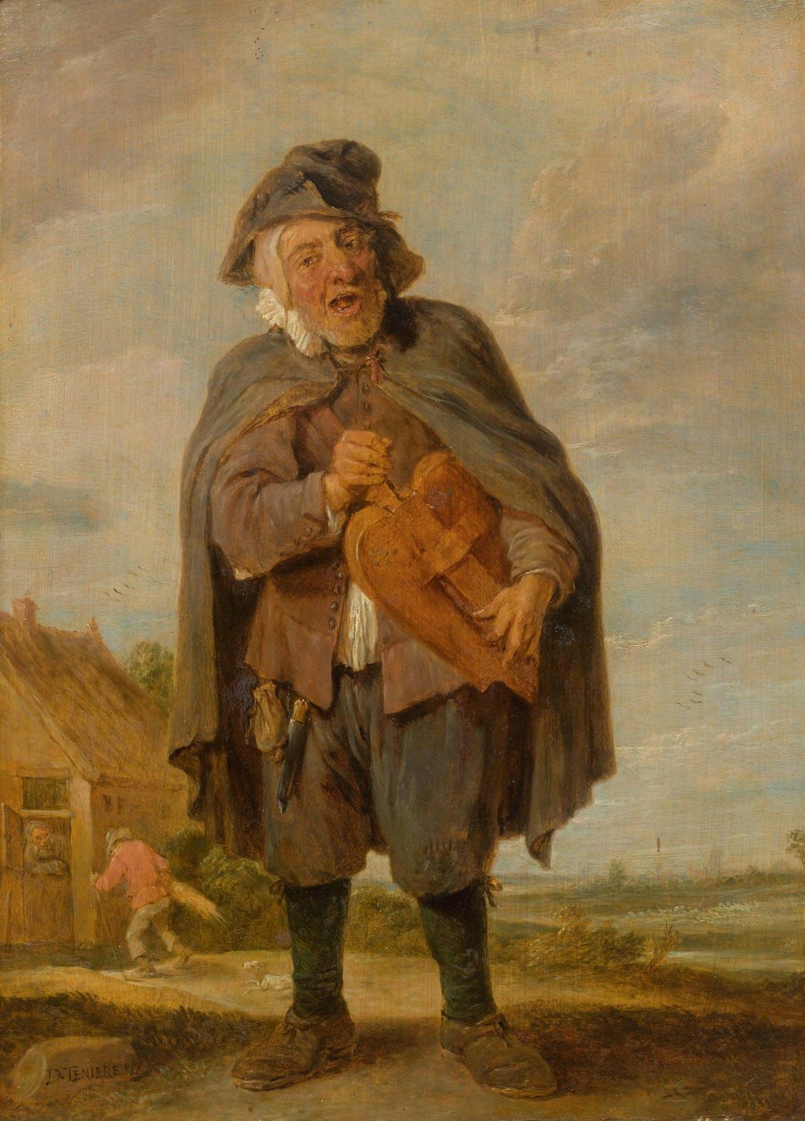 At lave musik med et tøndeorgel af David Teniers the Younger
