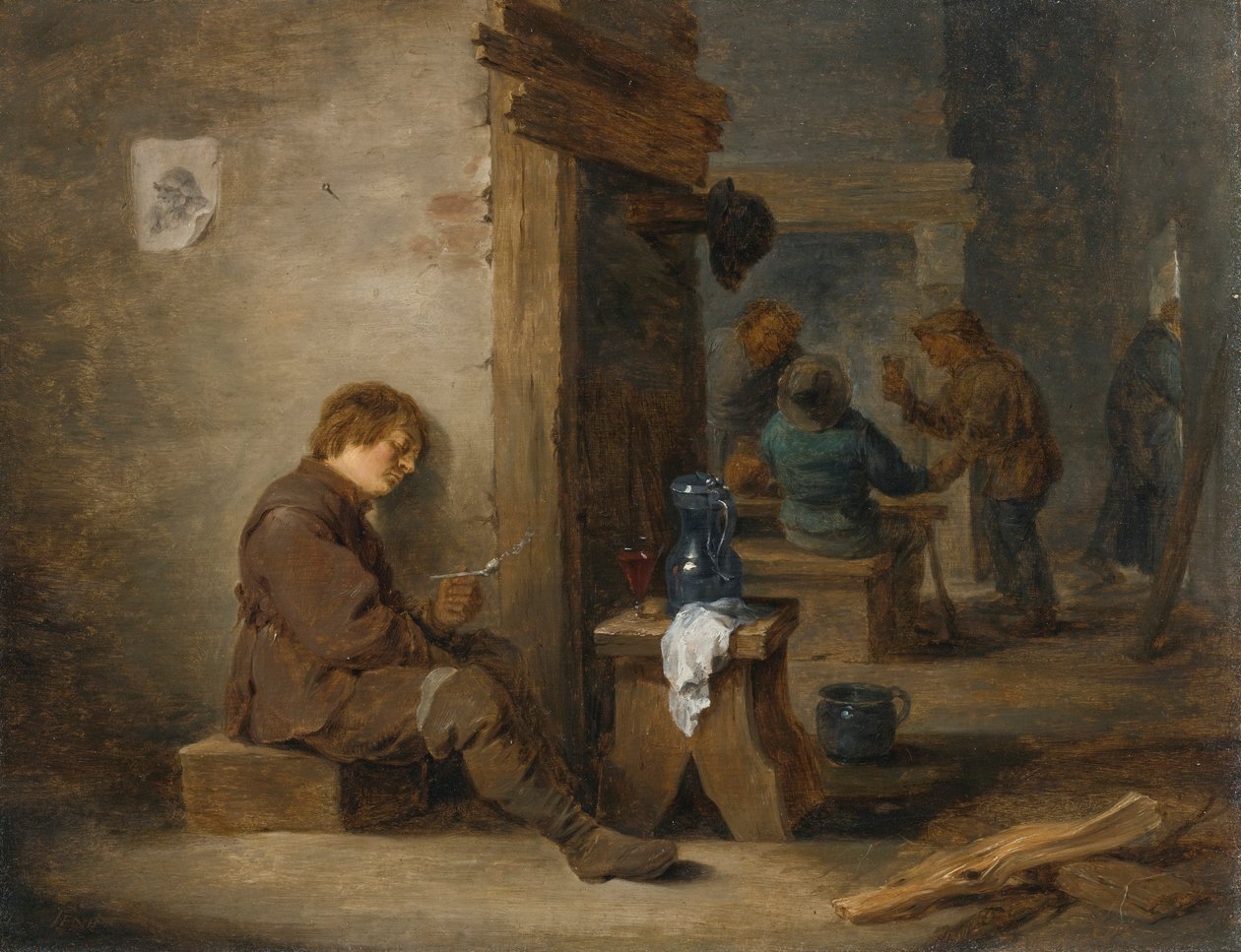 Bønder, der ryger og drikker af David Teniers the Younger
