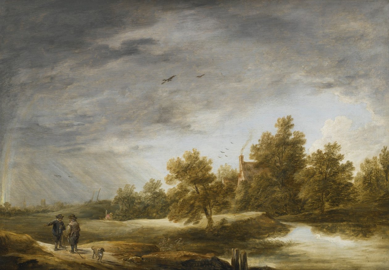 Flodlandskab med regnbue af David Teniers the Younger