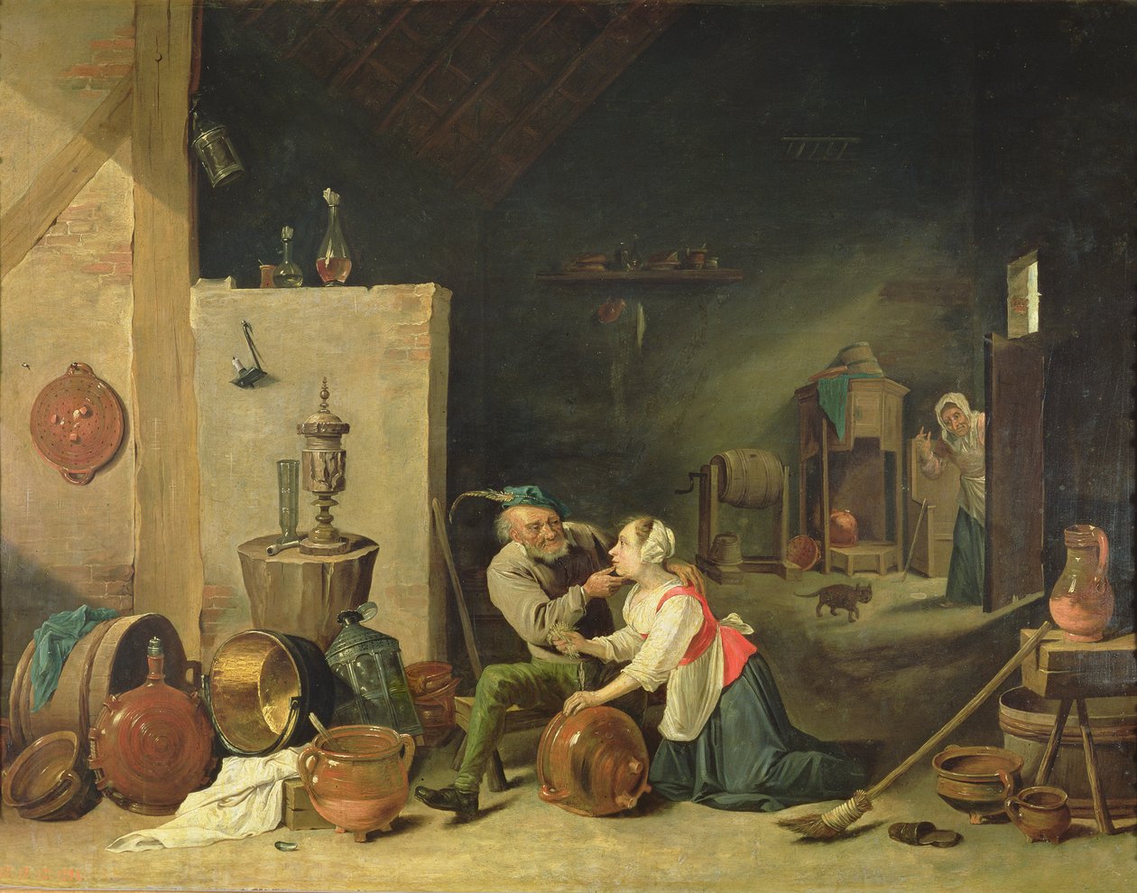 Den gamle mand og tjeneren, 1800 af David Teniers the Younger