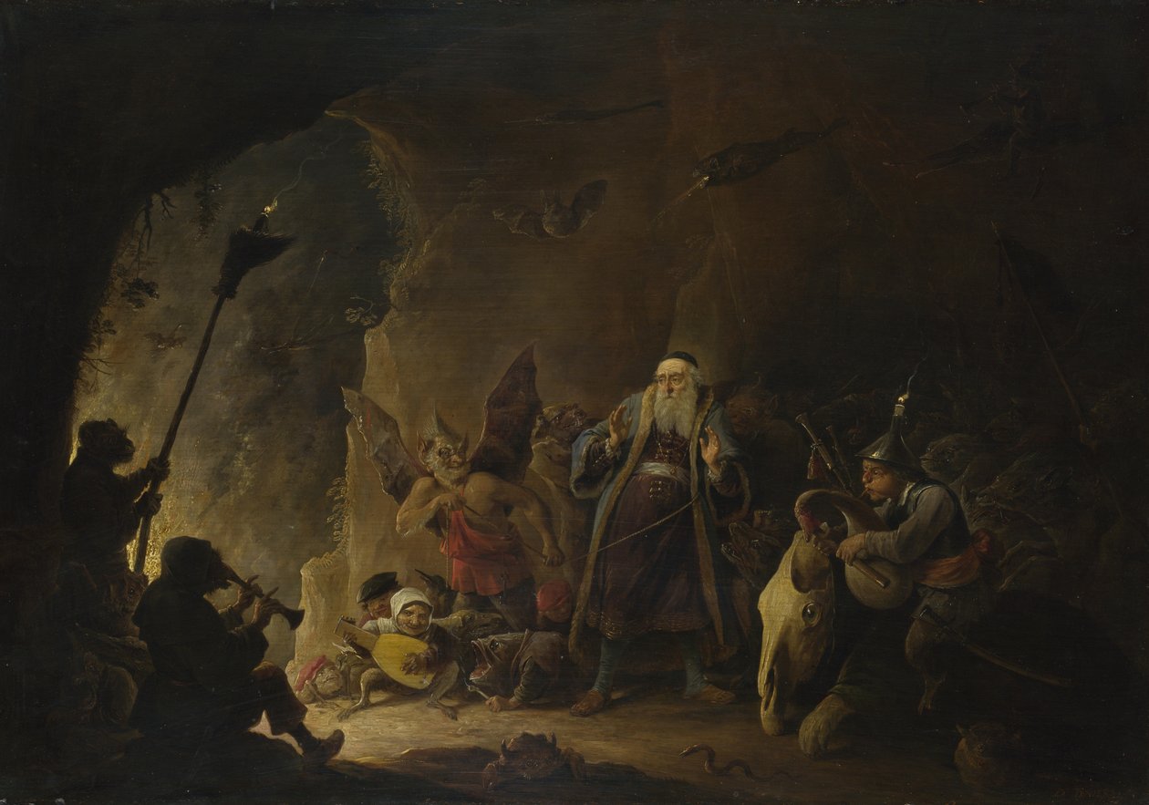 Den rige mand bliver ført til helvede, ca. 1647-1648 af David Teniers the Younger