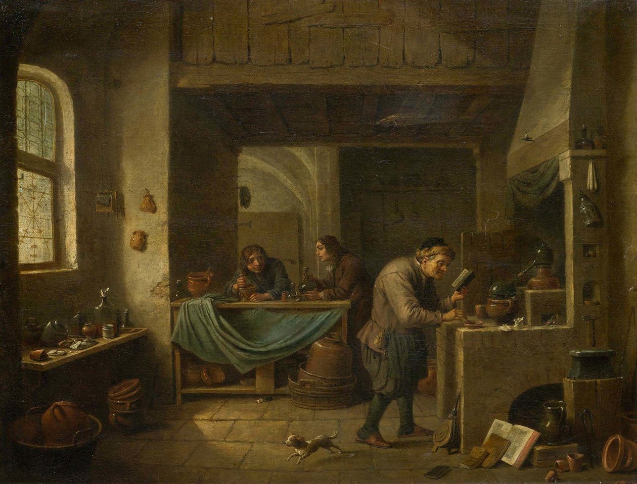 Alkymisten og hans elev af David Teniers the Younger