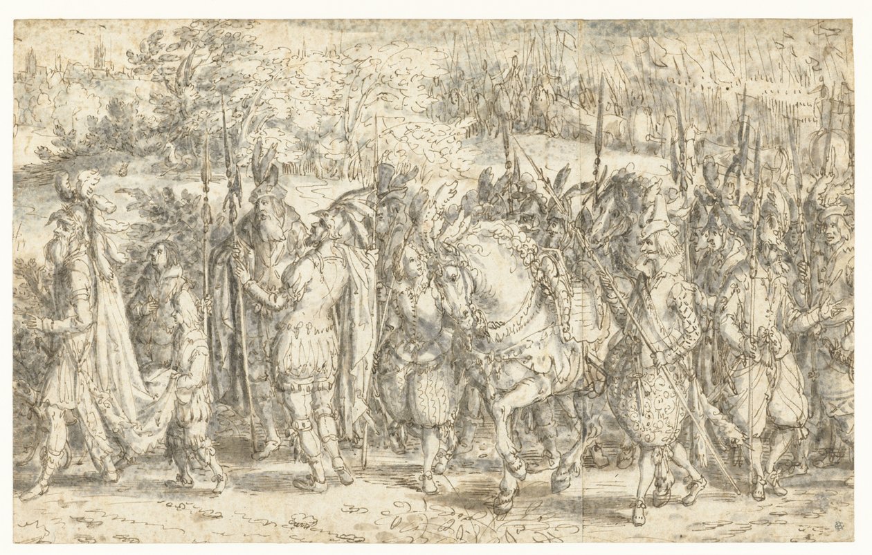Quintus Fabius Maximus møder sin søn til fods Quintus Fabius Maximus Cunctator går til fods for at møde sin søn af David Vinckboons (I)