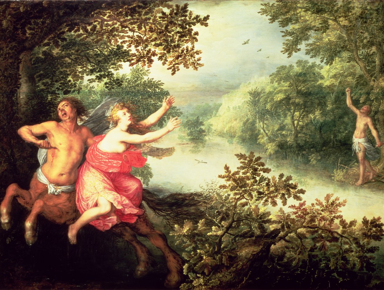 Hercules, Deianeira og kentauren Nessus, 1612 (panel) af David Vinckboons