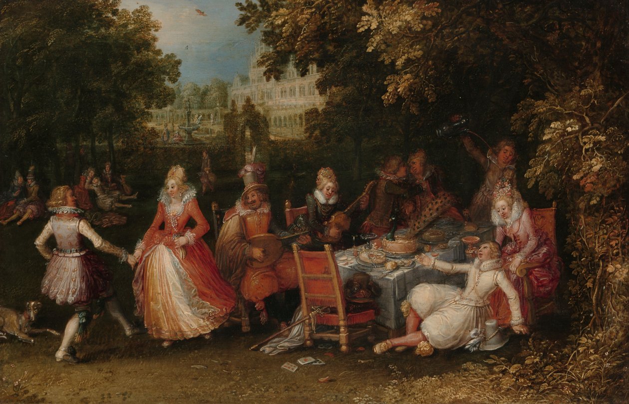 The Garden Party, ca. 1610 (olie på panel) af David Vinckeboons